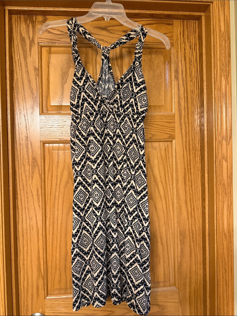 Women's Black & Cream Tribal Print Dress